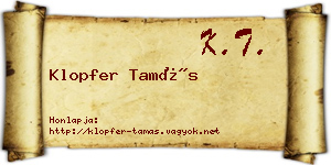Klopfer Tamás névjegykártya