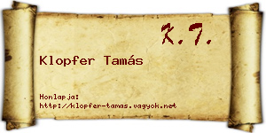 Klopfer Tamás névjegykártya