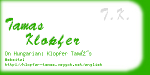 tamas klopfer business card